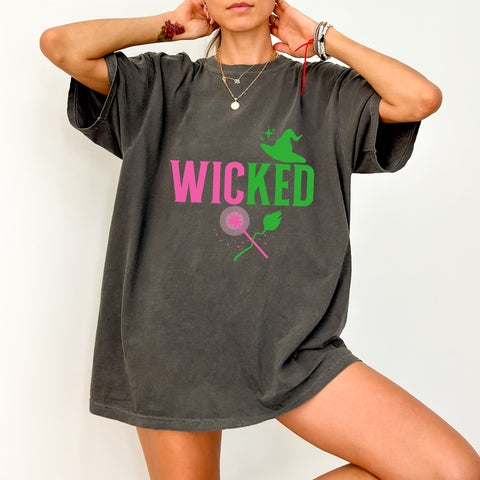 Witchy Fun Halloween DTF Transfer Iron-On for T-Shirt - Neon Playful Wicked Design Ready to Press for Group Halloween Parties