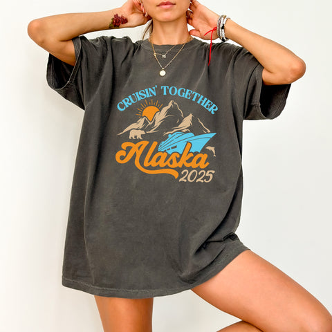 Cute Alaskan Cruise 2025 DTF Transfer for Family T-Shirt & Ready to Press Iron-On Travel Apparel