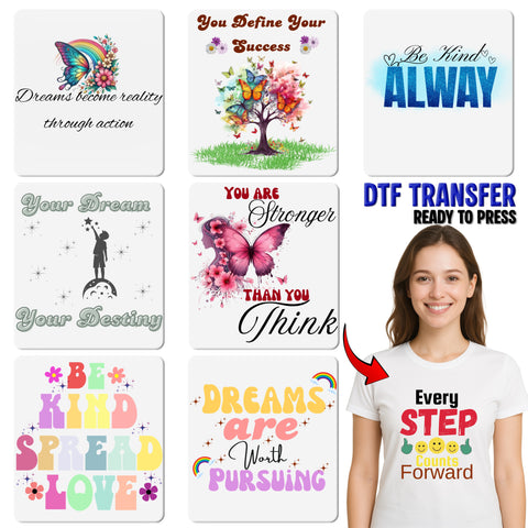 Motivational Rainbow DTF Transfer for Apparel - Cute & Uplifting Positive Quote T-Shirt Design for Students & Teachers