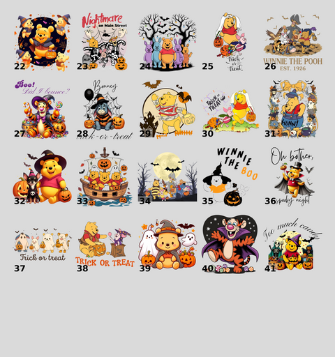 Cute Halloween Bear DTF Transfer for Family Apparel - Ready to Press Iron-On for Funny Halloween Shirts