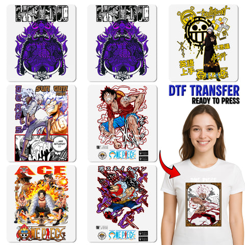 One Piece Anime Gear 5th Emperor DTF Transfer Ready To Press for Anime Fans T-shirts & Hoodies – Cute & Vibrant Design