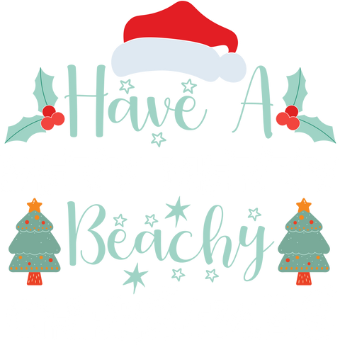 Christmas Santa Hat Beach Lover Shirt, Christmas Beach Family Matching Tee, Family Christmas Beachy Shirts, Tropical Christmas Holiday Tee