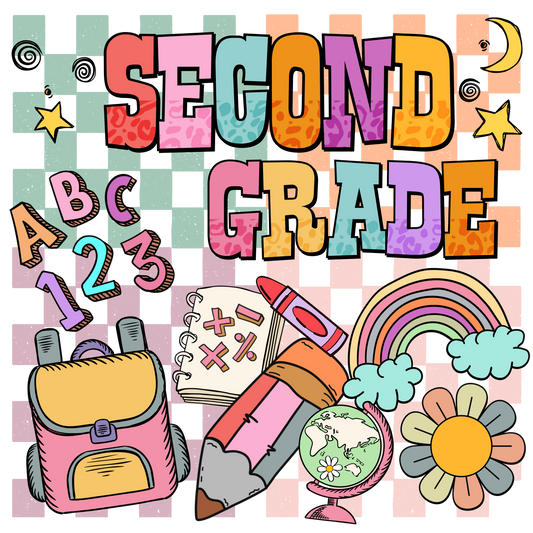 Back To School Second Grade Toddler Shirt, Second Grade Vibes First Day Of School Youth Tee, Checkers Theme Second Grade Toddler Floral Tee