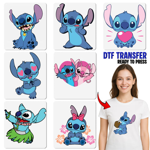 Cute Cartoon Character DTF Transfer Fun Group Matching Shirts Family Celebration Apparel