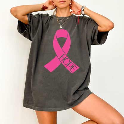 Pink Ribbon Breast Cancer Hope DTF Transfer - Ready To Press Inspirational Apparel for Awareness Events & Supporters