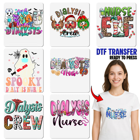 Cute Christmas Nurse DTF Transfer, Ready To Press Holiday NURSE Design, Funny Medical Apparel for Healthcare Professionals