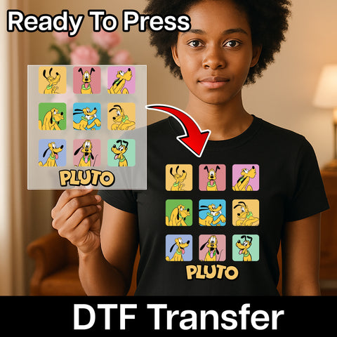 Nostalgic Cartoon Dog DTF Transfer Ready To Press Funny Retro T-Shirt Design for Dog Lovers & Family Apparel