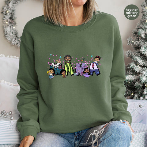 Cute Animated Family Character DTF Transfer for Kids & Adults, Ready To Press Iron-On, Cartoon Celebration T-shirt, Cultural Party Apparel