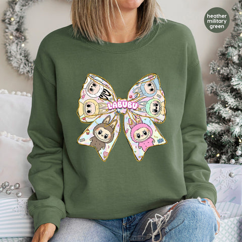 Cute Animal Bow DTF Transfer for Kids Apparel - Playful Cartoon Characters Ready To Press Iron-On Design for Group Celebrations