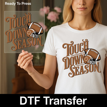 Retro Football Season DTF Transfer, Touchdown Celebration Shirt, Ready To Press, Vintage Sports Apparel, Tailgating & Game Day Wear