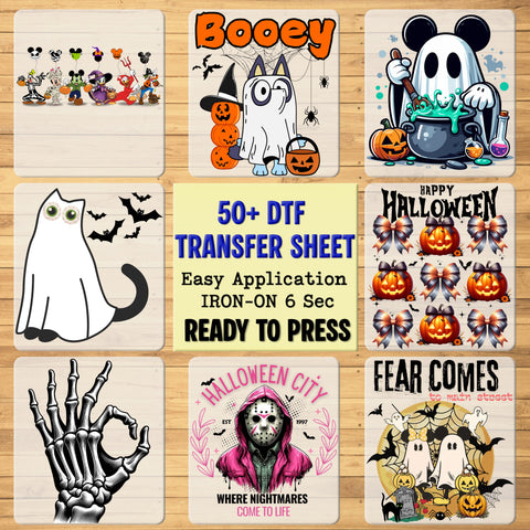 Glamorous Halloween Witch DTF Transfer Ready To Press for Women T-Shirt & Apparel - Spooky Gothic Style