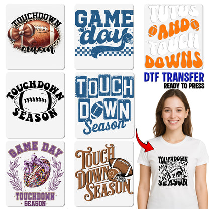 Retro Football Season DTF Transfer, Touchdown Celebration Shirt, Ready To Press, Vintage Sports Apparel, Tailgating & Game Day Wear