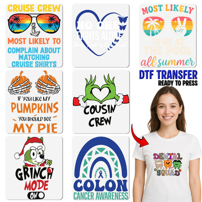 Funny Iron-On Summer Vacation Sunglasses Retro DTF Transfer for T-shirt, Ready To Press Peace & Palm Design for Students & Teachers