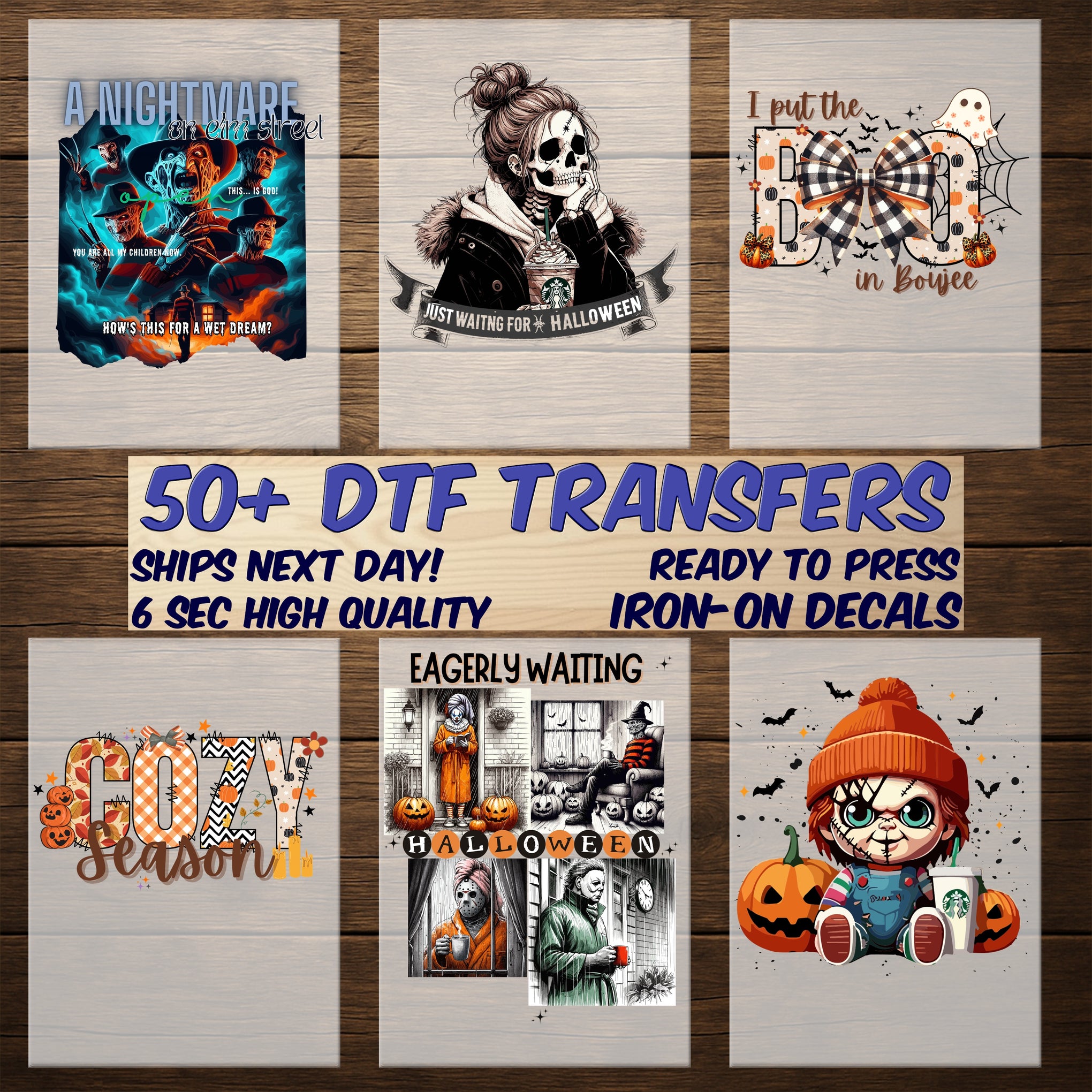 Horror Gothic Flower Masked Character Halloween DTF Transfer Ready to Press for T-Shirt Apparel