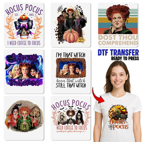 Funny Halloween Trio Witches DTF Transfer, Ready To Press Leopard Print Design, for Women's Halloween T-Shirts & Apparel