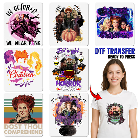 Funny Halloween Sanderson Sisters DTF Transfer Ready To Press for Halloween T-shirt, Nostalgic Witchy Apparel, Perfect for Women & Group Costumes