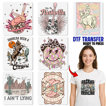 Retro Disco Western DTF Transfer for Bachelorette Party T-Shirt Funny Ready To Press Iron-On Girls Night Out Apparel