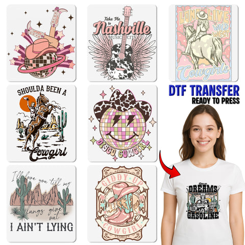 Retro Disco Western DTF Transfer for Bachelorette Party T-Shirt Funny Ready To Press Iron-On Girls Night Out Apparel