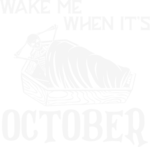 Funny Halloween Skeleton Shirt, Wake Me When It's October T-Shirt, Spooky Vibes Tee, Trick or Treat T Shirt, Halloween Party Costume Tshirt