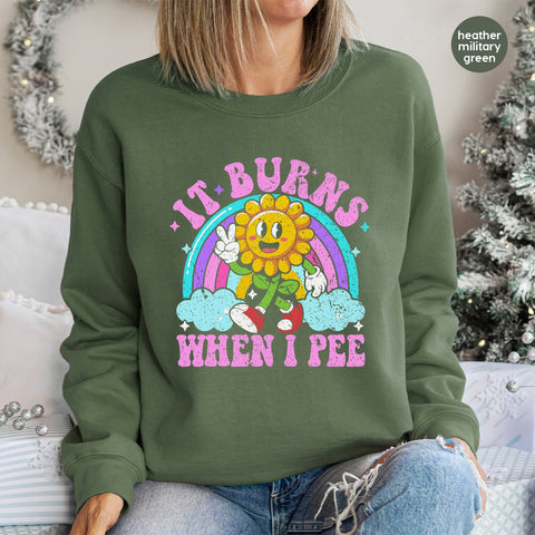 Funny Cute Flower DTF Transfer Ready to Press Humorous Retro Iron-On for T-shirt Apparel Group Party Wear