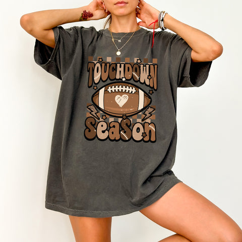Retro Football Touchdown Season DTF Transfer for Family Apparel & Sports Fans, Game Day Shirts & Cute Tailgate Outfits
