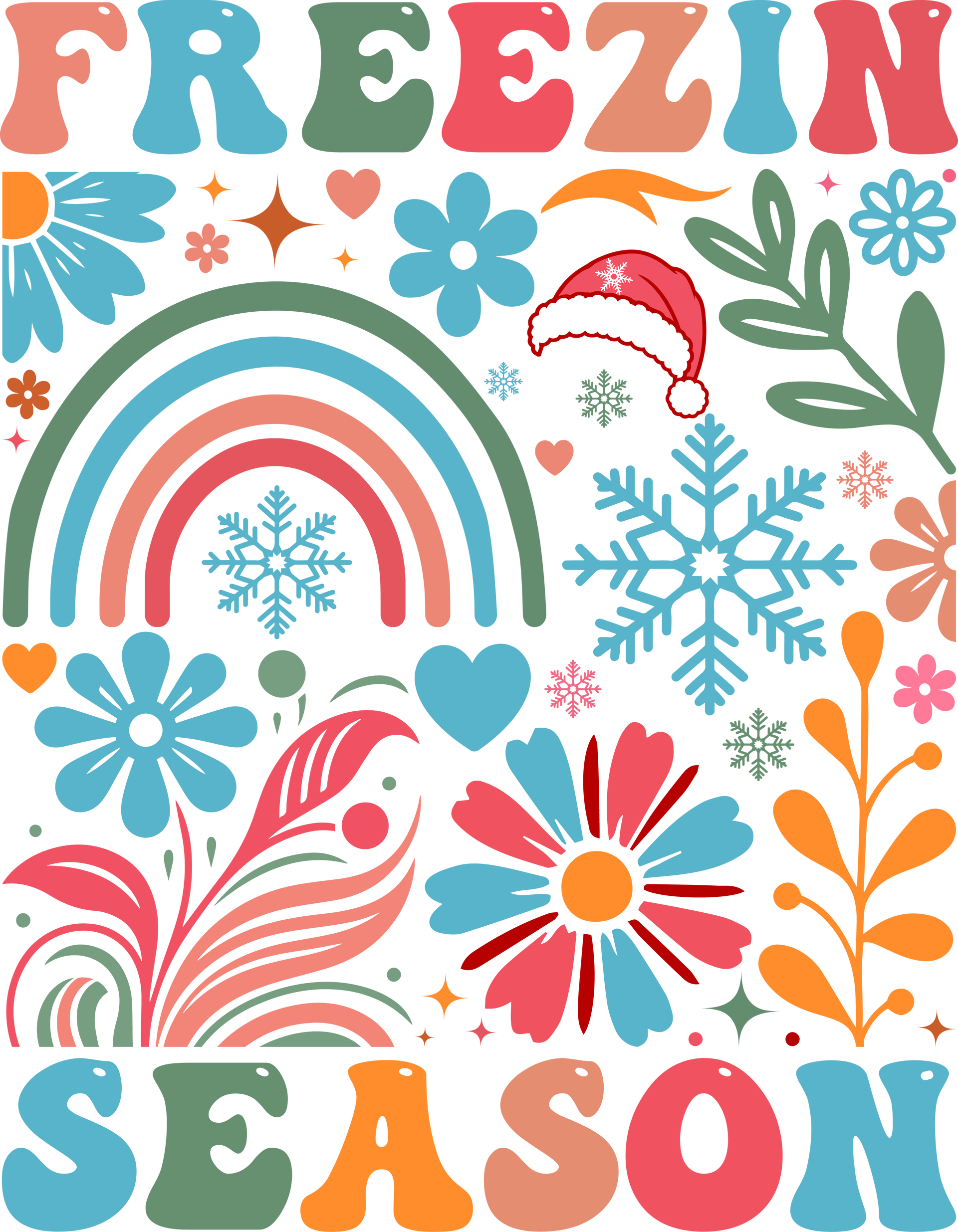 Freezin Season Holiday Shirt, Season Freezin Winter Tshirt, Floral Freezin Season Shirt, Christmas Gift Freezin Flower Tee,Always Cold Shirt