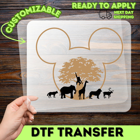 Nature Adventure Silhouette DTF Transfer for Family & Friends, Ready to Press Iron-On Wildlife Theme T-Shirt or Hoodie