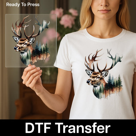 Woodland Deer Forest DTF Transfer Nature-inspired Shirt for Outdoor Enthusiasts & Wildlife Lovers