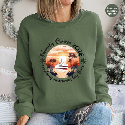 Family Cruise DTF Transfer for Nostalgic Vacation Shirts & Apparel - Ready To Press Retro Travel Tee for Groups