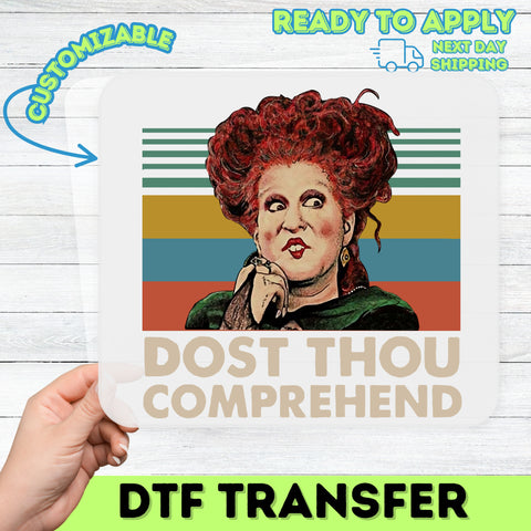 Humorous Halloween Witch DTF Transfer, Iron-On Ready for Halloween Parties, Funny Retro Witch Shirt for Cosplay & Group Celebrations