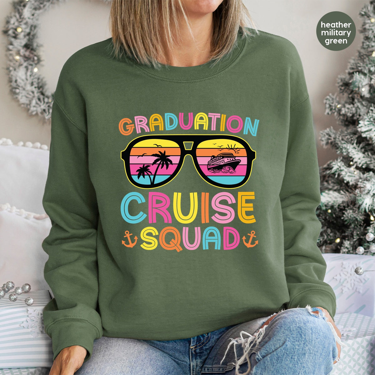 Vibrant Graduation Cruise Squad DTF Transfer | Ready To Press Tropical Travel T-Shirt for Graduate Group Celebration