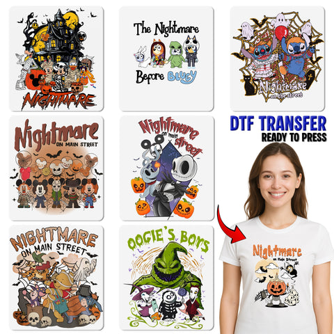 Spooky Halloween Haunted House DTF Transfer | Funny Nightmare on Street Design | Iron-On for Group Halloween Tees