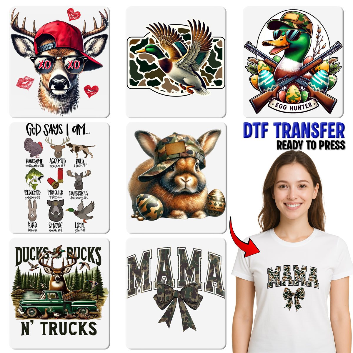 Funny Valentine Stag DTF Transfer for T-Shirts & Hoodies - Quirky Animal XO Love Ready To Press for Couples & Friends