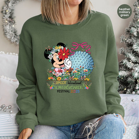 Cute Epcot Flower & Garden 2025 DTF Transfer for Disney Fans Family Reunion Apparel Ready To Press Iron-On Floral T-Shirt for Theme Park