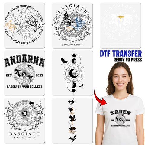 Funny Halloween Witch & Dragon DTF Transfer for Group Shirt | Cute Spooky Halloween Iron-On for Apparel & Party-Goers
