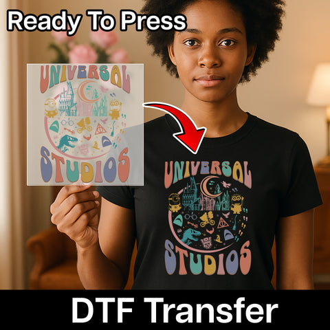 Universal Studios Character Mash-Up DTF Transfer, Retro Pop Culture Shirt, Movie Lover Apparel, Group Vacation Matching Top