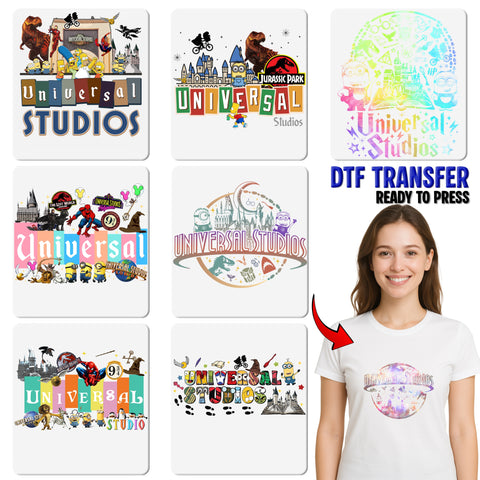 Universal Studios Movie Theme DTF Transfer for Family Vacation T-shirt - Fun Fandom Group Celebration Apparel