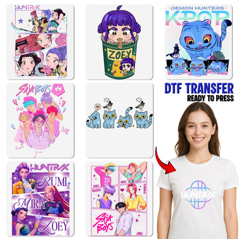 Futuristic Gaming Characters Ready To Press DTF Transfer for Teens & Young Adults Apparel