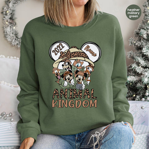 Safari Adventure Family Cartoon DTF Transfer, Ready to Press Animal Kingdom Shirt, Retro Leopard Print for Group Apparel