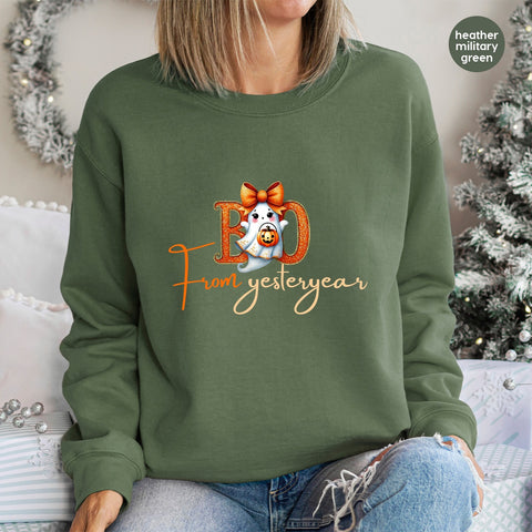 Cute Retro BOO Ghost DTF Transfer Halloween Pumpkin Spice Iron-On for Family & Friends Apparel