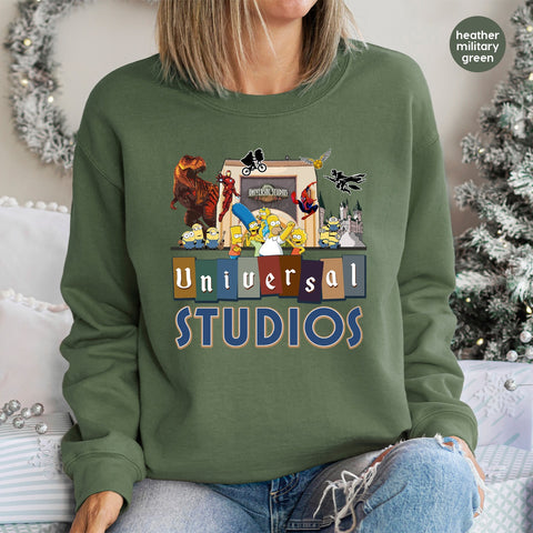 Pop Culture Family Vacation DTF Transfer for T-shirts - Ready to Press Universal Studios Themed Cartoon Apparel