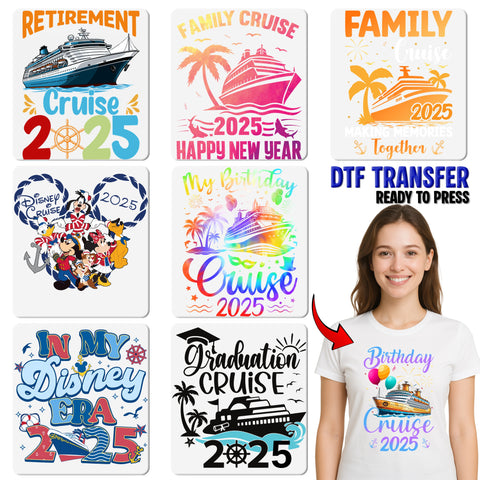 Cruisin' Together Alaska 2025 Retro Travel DTF Transfer for Group Vacation Shirts & Hoodies, Ready to Press Nostalgic Family Apparel