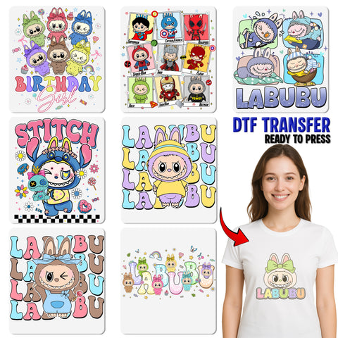 Cute Cartoon Character DTF Transfer for Family & Friends Halloween Shirt Ready to Press Quirky Costume Design