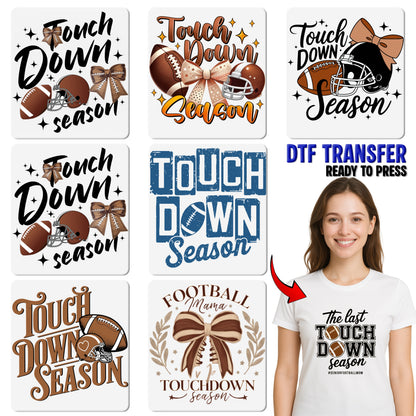 Retro Touchdown Football Celebration DTF Transfer for Game Day T-shirt, Ready To Press Vintage Sports Fan Apparel, Fun Tailgate Party Gift