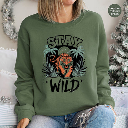 Adventure Ready Jungle Tiger DTF Transfer Iron-On for Wildlife Lovers & Safari Theme Celebrations T-shirt Apparel