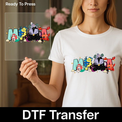 Cute Ocean Fantasy DTF Transfer Iron-On for Mother's Day Celebration T-shirt - Ready to Press Character Apparel