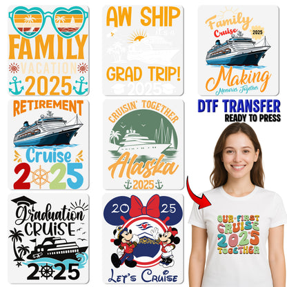 Tropical Vacation Vibes Sunsets Ready To Press DTF Transfer for Summer Party Beach T-shirts & Group Apparel