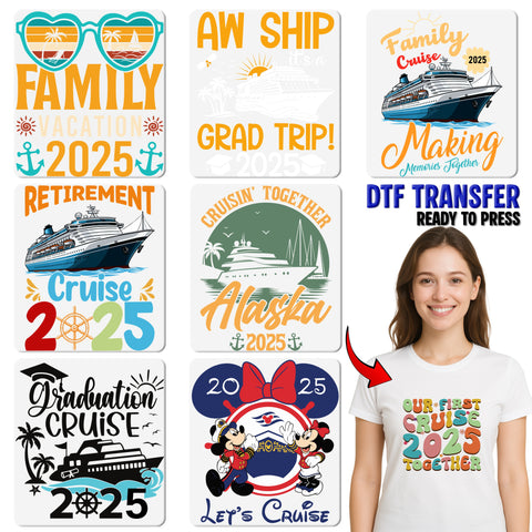 Tropical Vacation Vibes Sunsets Ready To Press DTF Transfer for Summer Party Beach T-shirts & Group Apparel