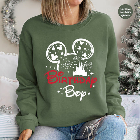 Disney Birthday Party Cute Mouse Ears Fireworks & Castle DTF Transfer for Kids T-Shirt Ready To Press