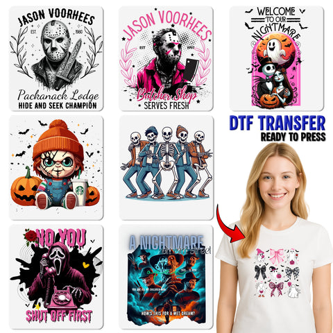 Glamorous Halloween Witch DTF Transfer Ready To Press for Women T-Shirt & Apparel - Spooky Gothic Style